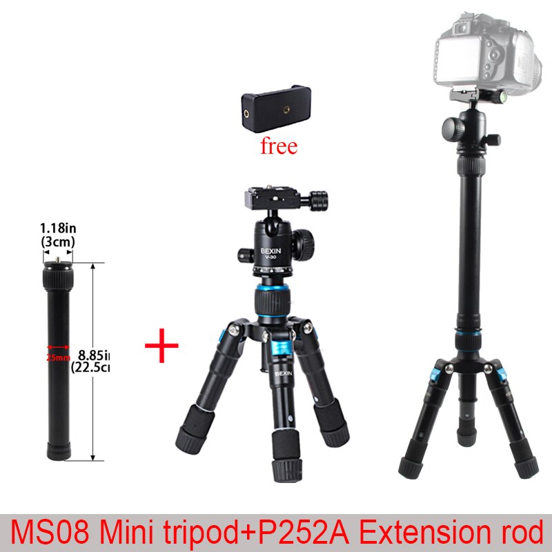 Mini Statief Telefoon Houder Professionele Draagbare Reizen Aluminium Camera met Balhoofd Statief voor Telefoon Canon Dslr Camera