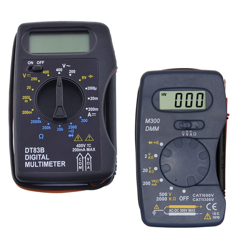 Instock Universele Digitale Multimeter M300 /DT83B Handheld Tip Test Multimeter Tester Met Lood Draad Pen Kabel Zwart