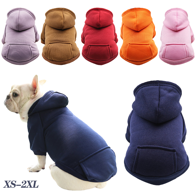 Sudadera con capucha para perro, ropa cálida con bolsillos para perros pequeños, abrigo para Chihuahua, cachorro, gato, Bulldog Francés, Invierno
