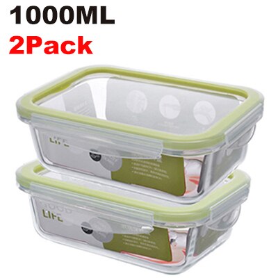 Rectangle glass food container Microwave heated bento meal prep containers Food Storage Box school Lunch box for kids
