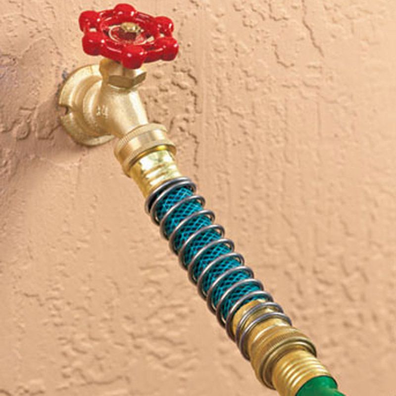 3/4" Threaded Garden Faucet Hose Coil Spring Protector Brass Faucet Hoses Coupling Adapter Prevent Pipe Bending
