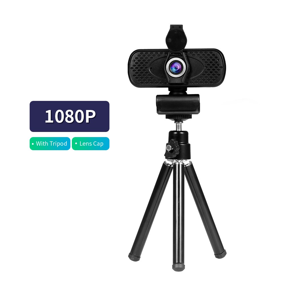 1080p full hd webcam plug & play met lensdop en statief groothoek videoconferentiecamera usb voor laptop desktop tv box