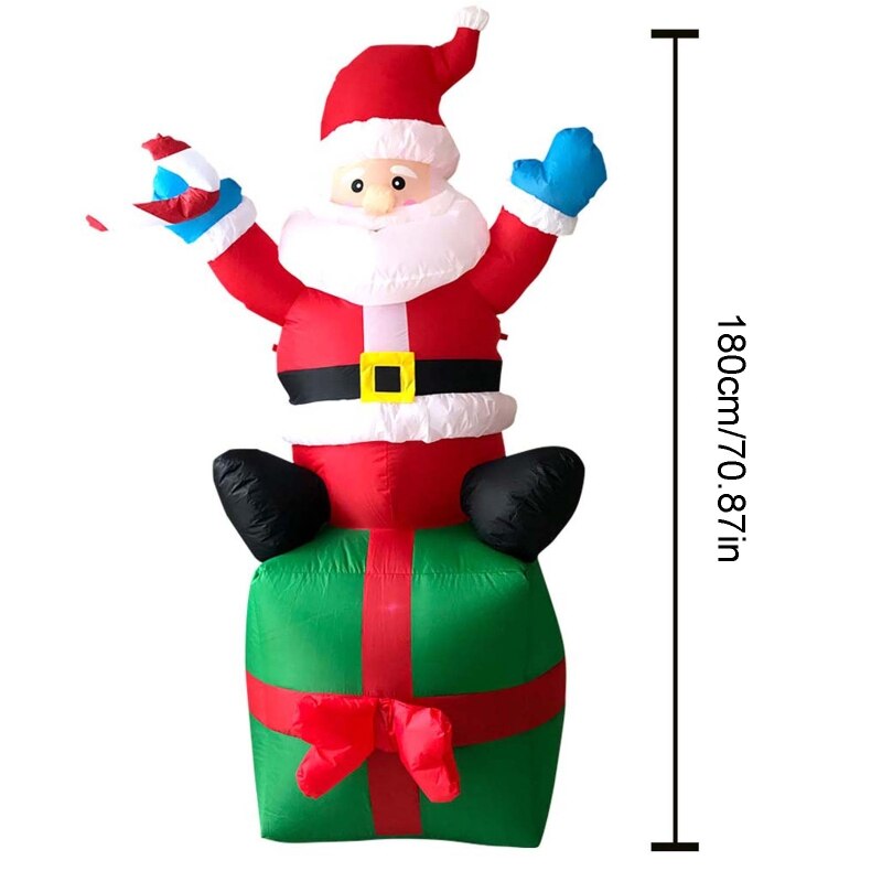 1.8m LED Air Inflatable Santa Claus Figure Blower Outdoor Christmas Decoration DXAD