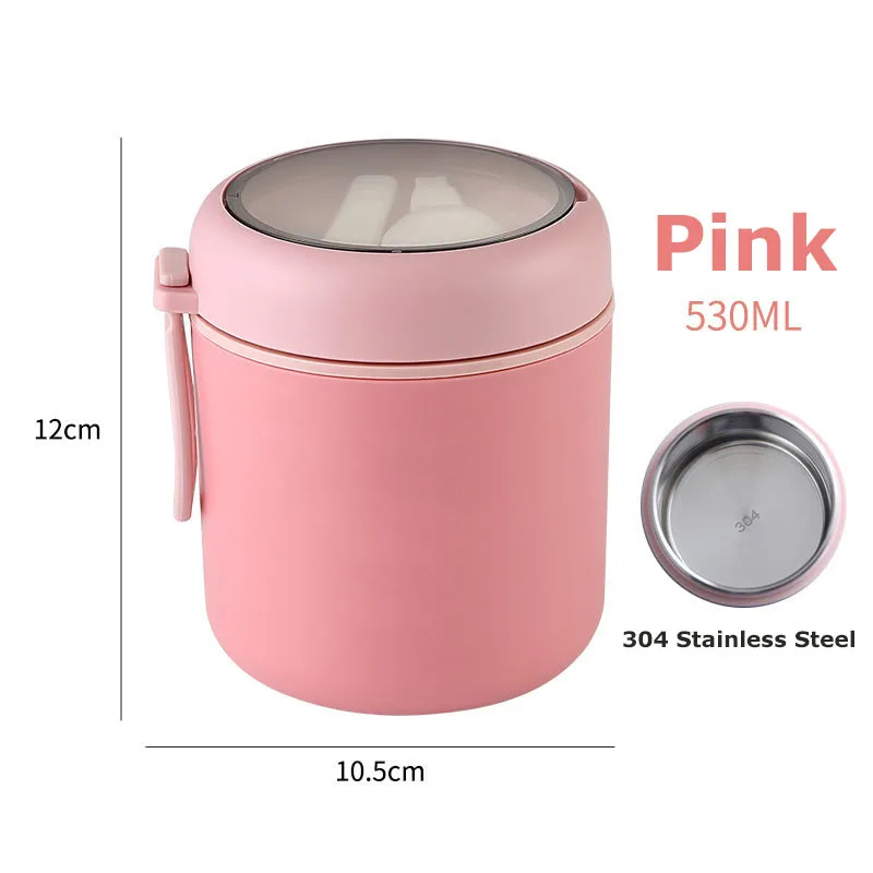 530ml/710ml Food Thermal Jar Insulated Soup Cup Thermos Containers Stainless Steel Lunch Box Thermo Keep for School Children