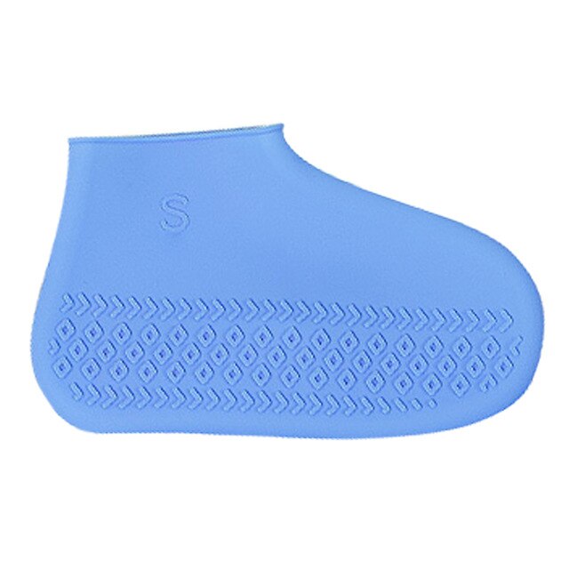 Silicone Kids Rainproof Rain Cover For Shoes Girl Men Waterproof Shoes Cover Unisex Non-slip Women Washable Boots Outdoor: Blue / S