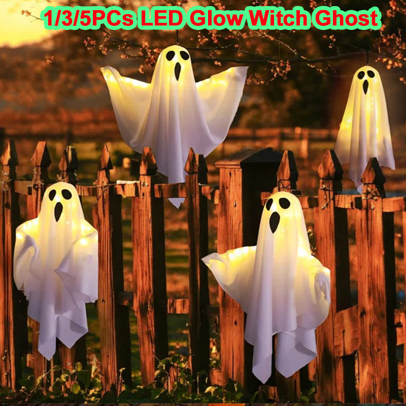 1/3/5PCs LED Glow Heks Ghost Party Halloween Decoratie voor Thuis Binnen Buiten Spookhuis Bar horror Opknoping Hanger Props
