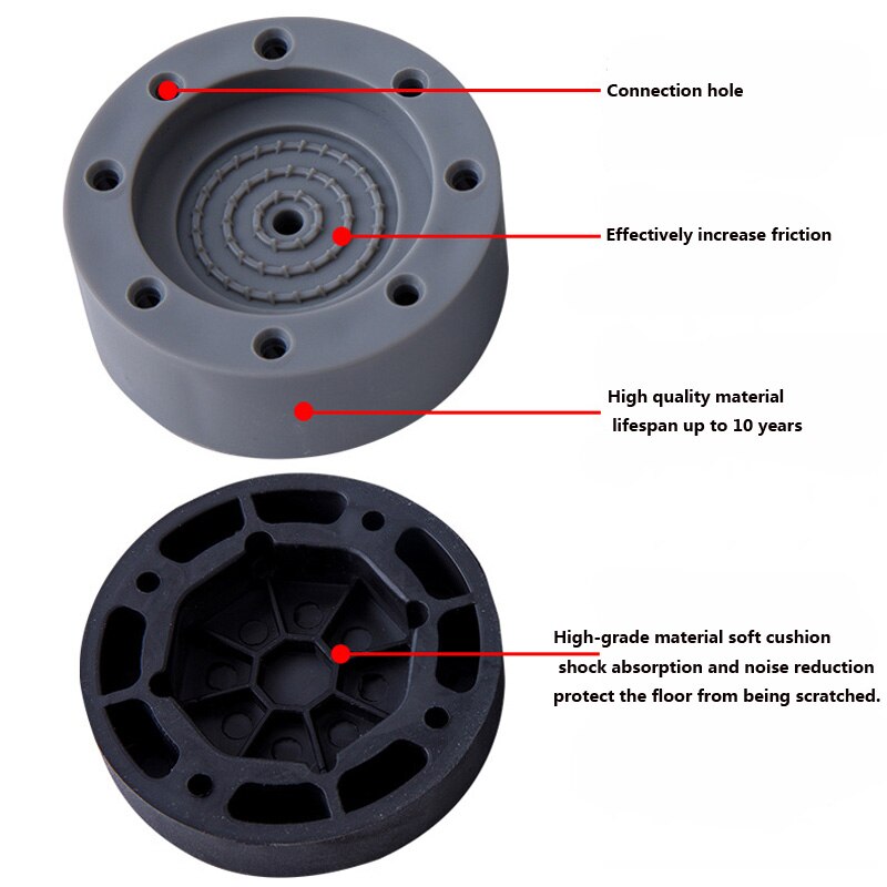 1/2/4 Stuks Anti-Vibratie Geluidsreducerende Mat Wasmachine Pvc Mat Anti-Slip verhogen Pad Koelkast Pad Tafel En Stoel Mat