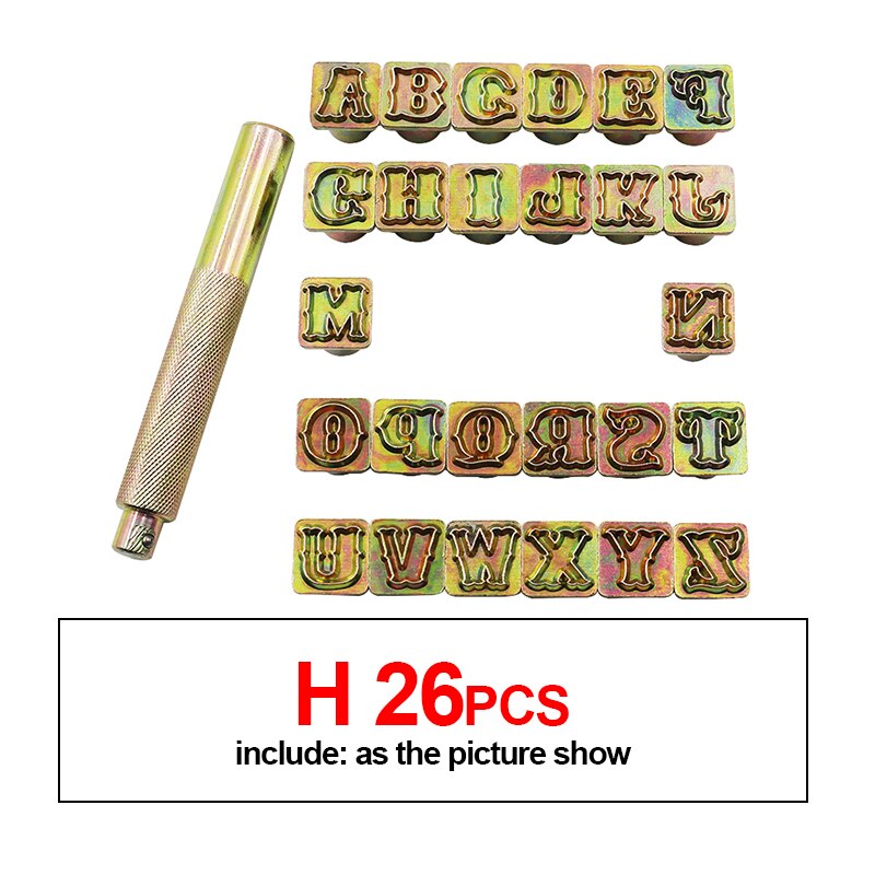Alphabet Digitale Leder Stanzen Carving Messer Druck schlagen Werkzeuge Englisch Buchstaben Metall Leder Stempel einstellen Leder Werkzeuge: H
