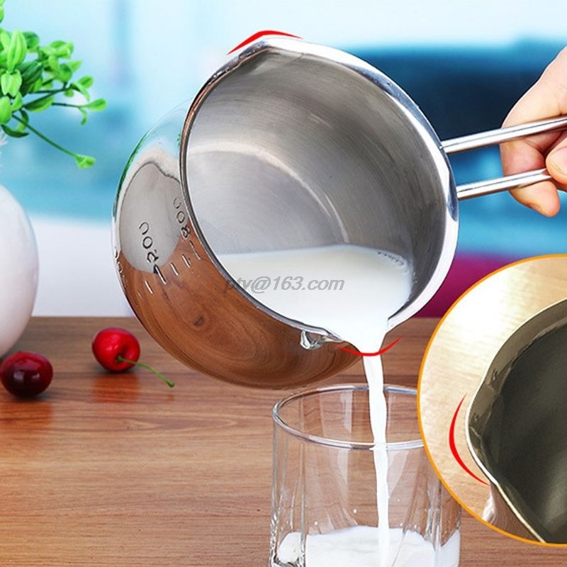 Mini mælkeopvarmning pot saucer smør chokolade smeltepande med håndtag rustfrit stål køkkengrej bagning madlavningsværktøj