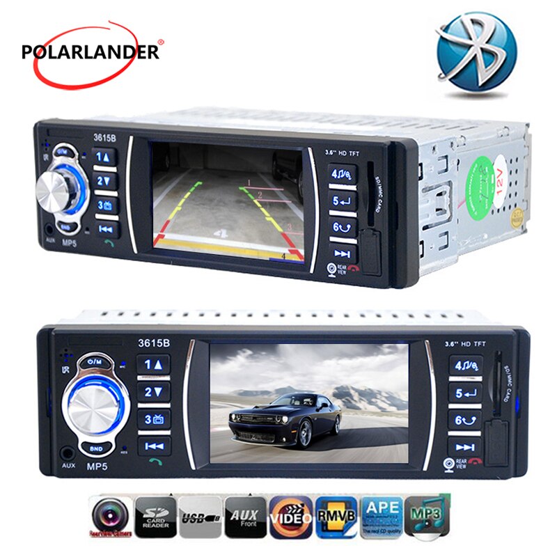 Autoradio Radio cassette player USB,SD,aux in,3.6'' inch TFT HD screen car Radio 1 din in Dash car audio mp5 stereo