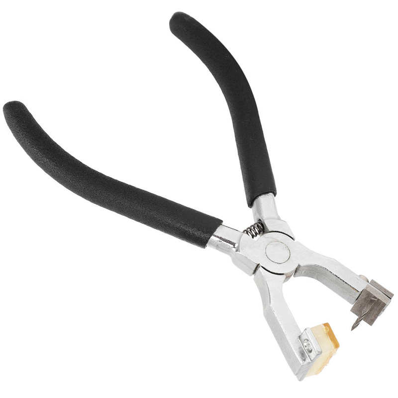 Stitching Puncher Flat Mouth Chisel Pliers Leather Hole Punch Set Stainless Steel with 3 Needles for DIY Home Craft Projects