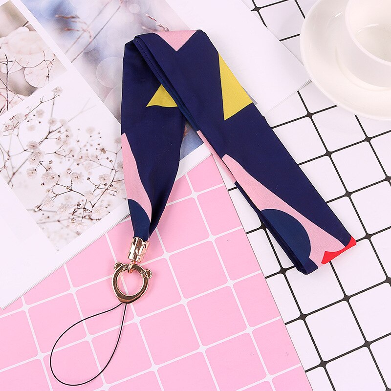 Mobile silk Lanyard neck strap for key card phone string kawaii wrist strap hand key cord necklace phone holder rope