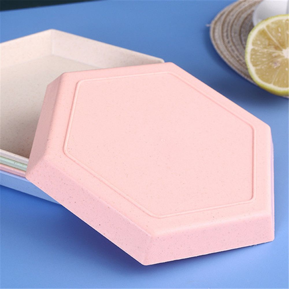 Hexagon Party Dessert Tray Snacks Wheat Straw Thicken Trays Fruit Plate Multifunctional Kitchen Accessories Dishes
