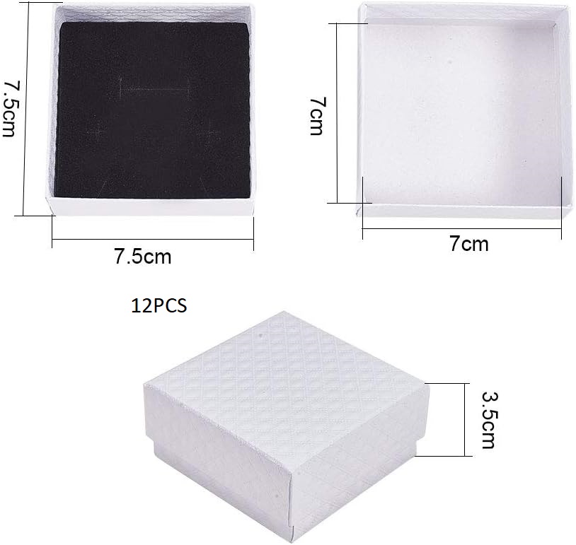 Caja de reloj individual negra de 10 Uds., caja de embalaje de de cartón de 3,4x3x2, soporte para relojes con almohada, soporte para pulsera, almacenamiento cuadrado