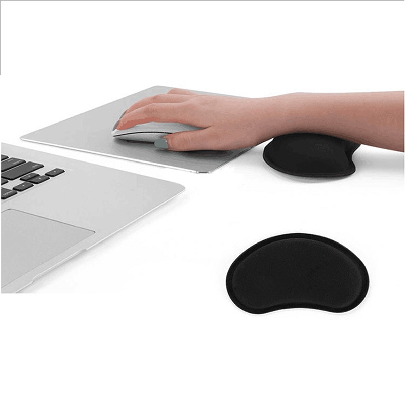 Zwarte Memory Foam Mouse Kussen Polssteun Muismat 135*80*25Mm Draadloze Massage Mat Toetsenbord