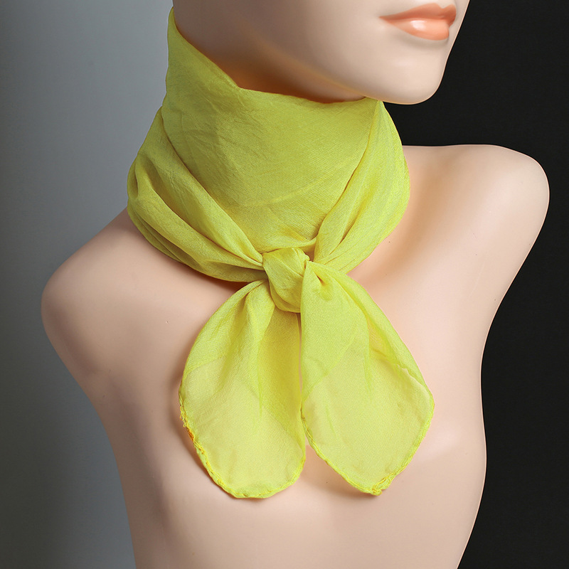 70X70 cm Simulatie Zijden Sjaals vrouwen Veelzijdige Kleine Vierkante Effen Chiffon Sjaal Gaas Sjaal Party