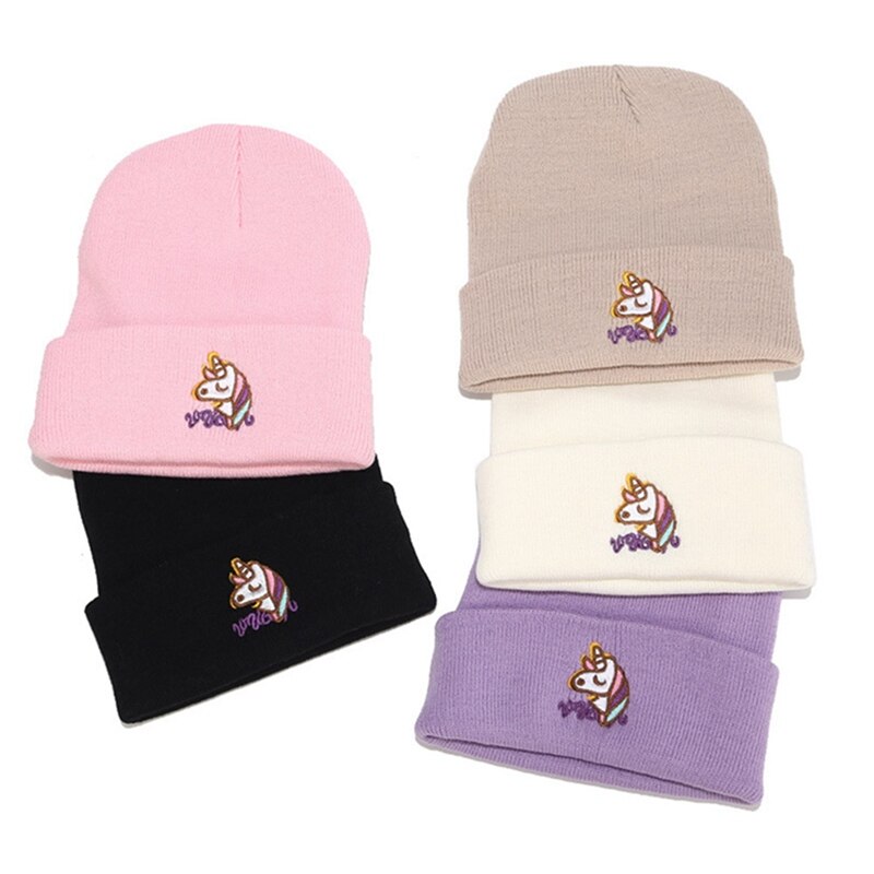 SchöNe Einhorn Mütze Mädchen Frauen Winter warm Hütte Nizza Weiche Gestrickte Hüte Winter Hütte Mütze für Frauen Mädchen