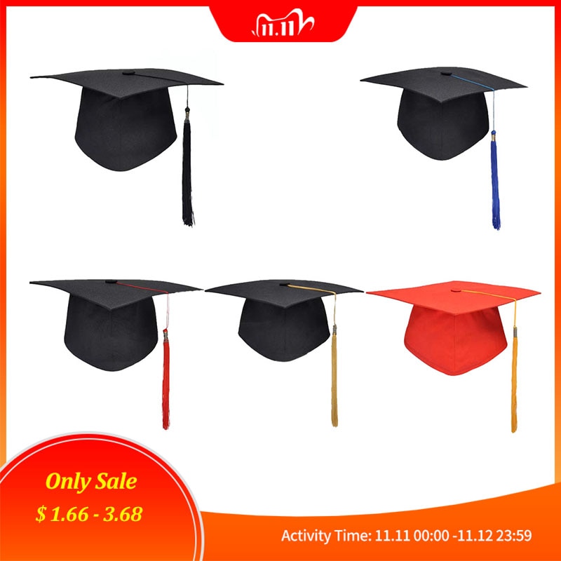 School Afstuderen Partij Kwasten Cap Baret University Bachelors Master Arts Academische Hoed Zwarte Mortel Board
