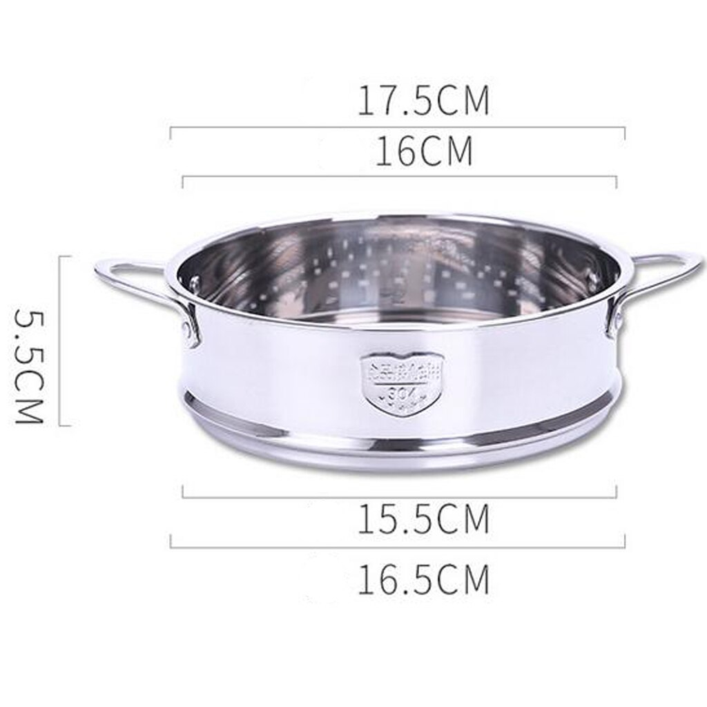 2x Stainless Steel Steamer Basket Insert w/ Double Handle Stock Pot Tool 16/18cm