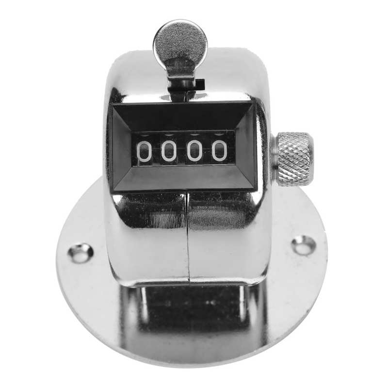 Hand Tally Counter Stainless Steel 4-Digit Manual Counting Tool Workshop Inventory Hand Counter 0-9999 4‑Digit Manual Counter
