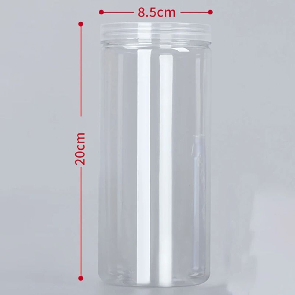 Bote sellado transparente con tapa, botella de embalaje vacía, tarro de plástico para alimentos, contenedor de almacenamiento de grado alimenticio, cubo Circular: Amarillo claro