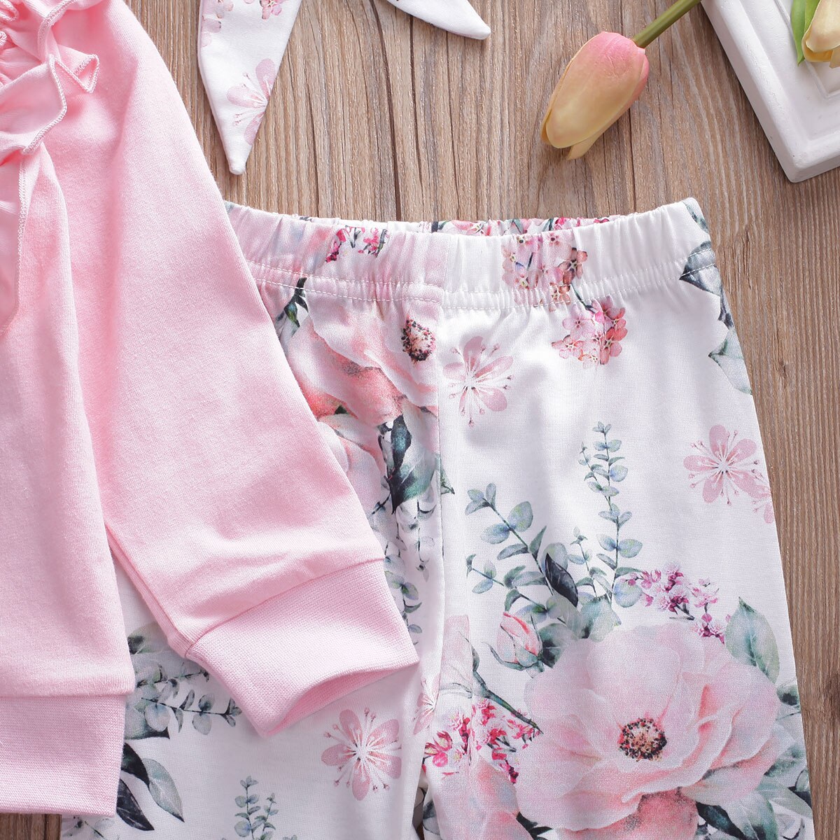 Focalisat ensemble de vêtements 3 pièces pour filles | Haut à manches longues, pantalon, bandeau, ensemble de vêtements pour 6-24 mois