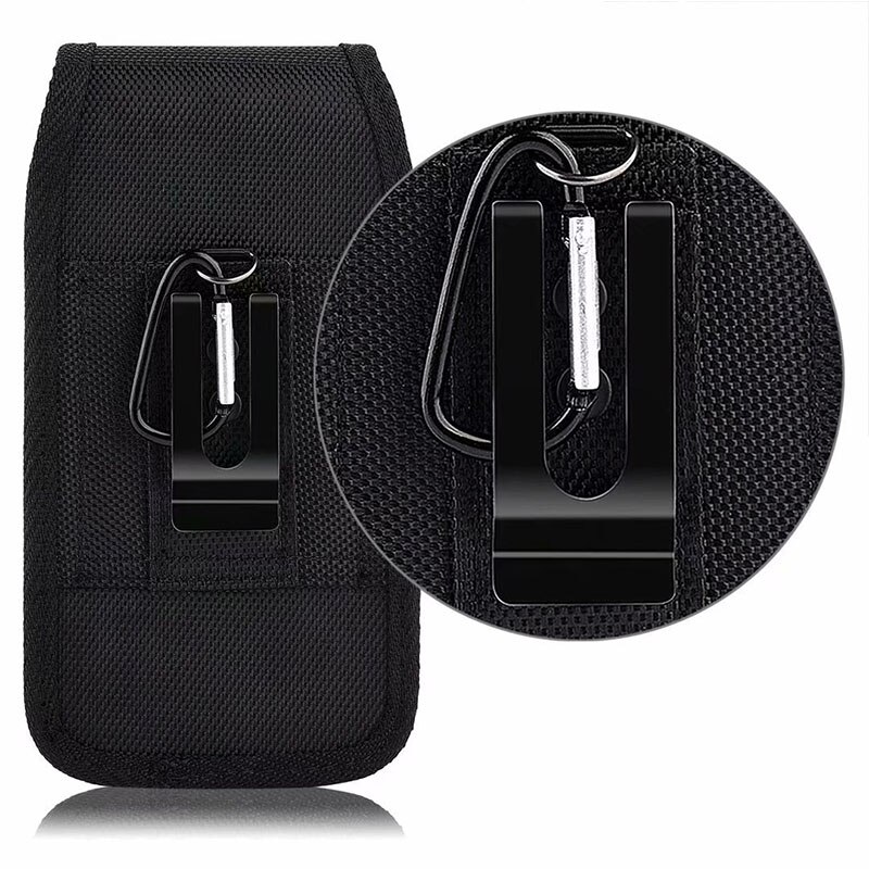 Mannen Riem Fanny Pack Holster Pouch Mobiele Mobiele Telefoon Houder Heuptas Zwart