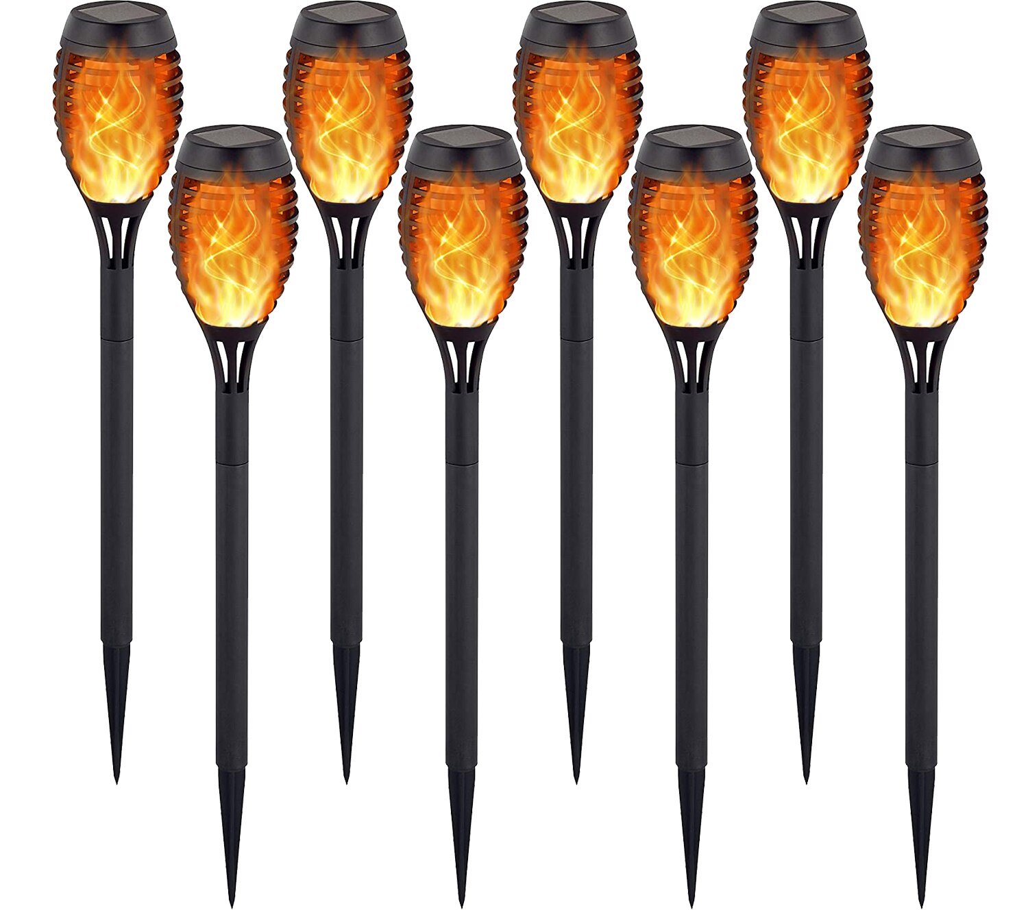 Solar Flame Torch Light Flickering Waterproof Garden Decor Landscape Lawn Lamp For Path Garden Yard Outdoor Light: PACK of 8