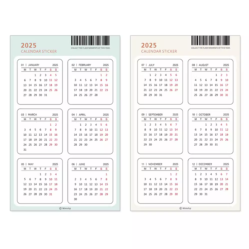 2025 2026 Calendar Stickers Kawaii Journal Planner Index Stickers Notebook Bookmarks Agenda Label Tags Kawaii Stationery Office: PURPLE