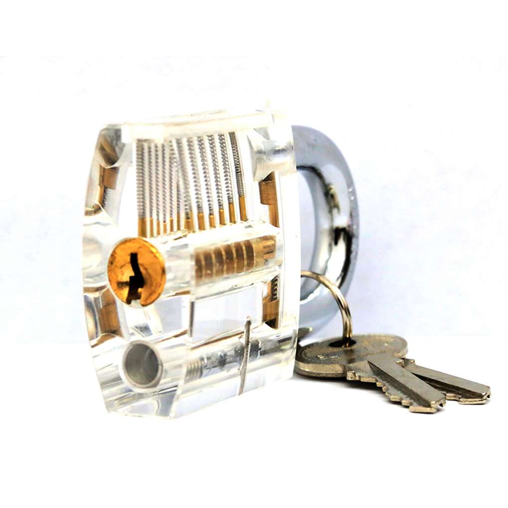 Transparent Padlock With Visible Cut Surface Mini Locks Drawer Wardrobe Cabinet Furniture Hardware Accessories With Two Keys