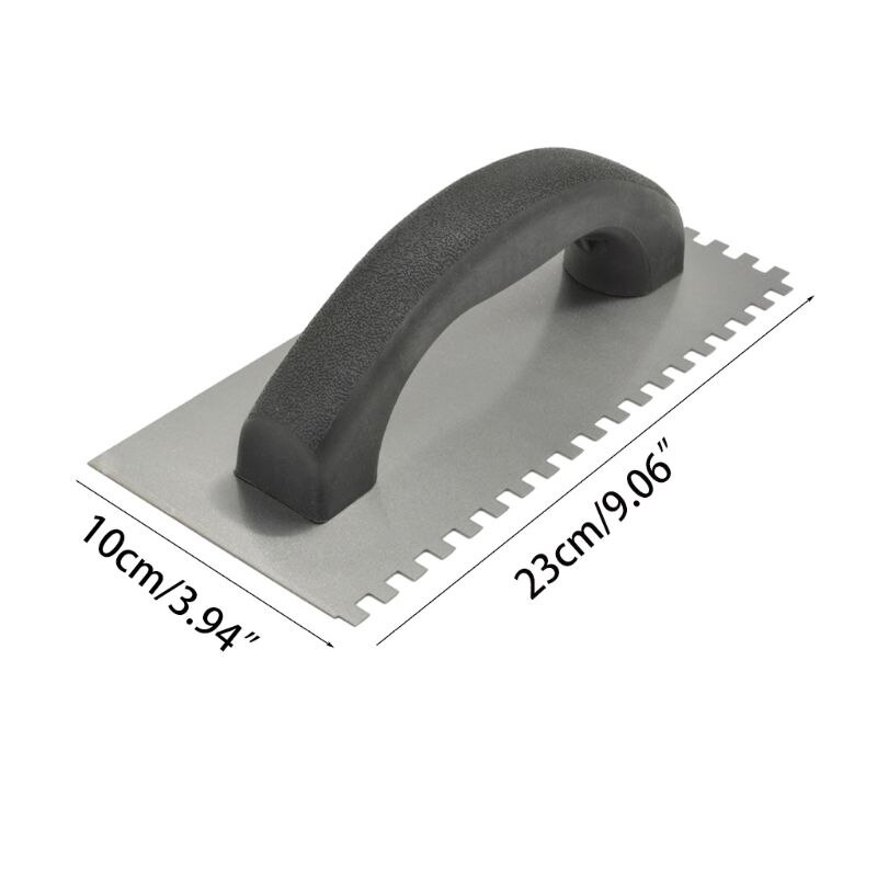 Stainless Steel Concrete Trowel Handheld Square Notch Plastering Toothed Spatula