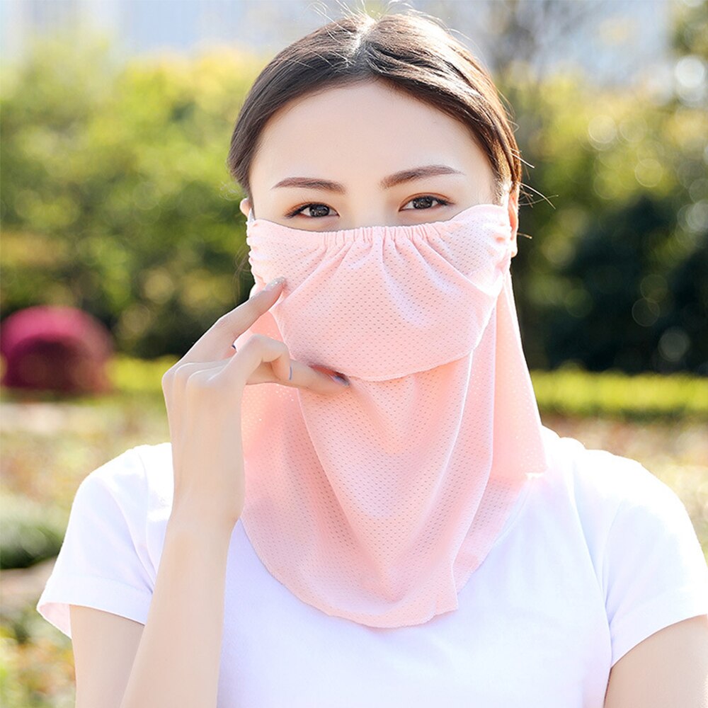 Bufanda de protección solar transpirable, protección UV, a prueba de polvo, para el cuello, Verano: light pink