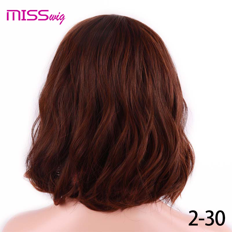 MISS perruque court vague d'eau cheveux synthétiques 16 couleurs disponibles perruque pour femmes fibre résistante à la chaleur quotidien faux cheveux