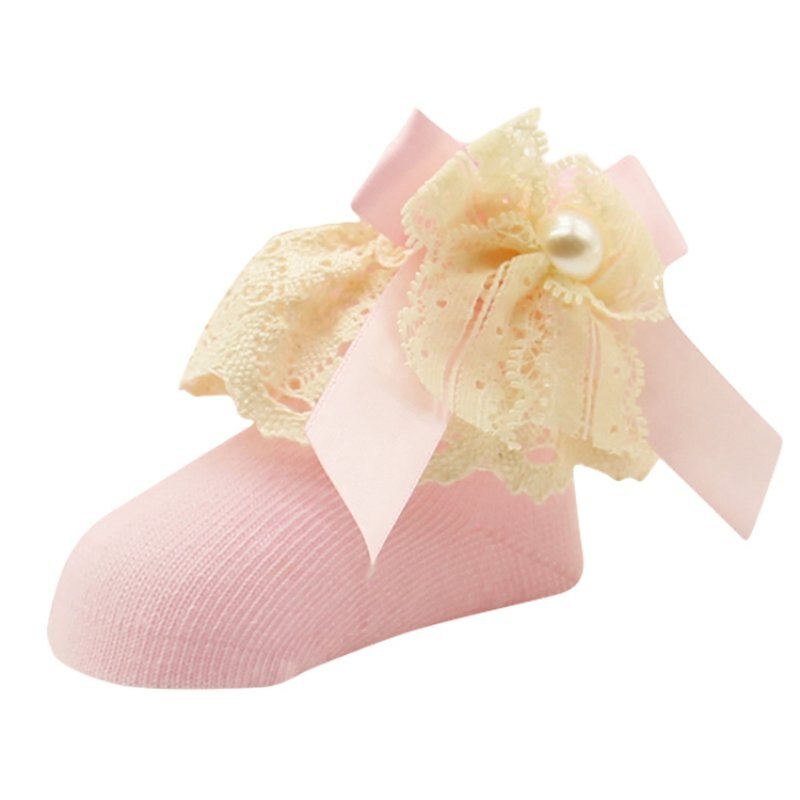 1 coppia di Pizzo Floreale Calzini E Calzettoni per il bambino 0-12 Mesi Carino Neonati Bambini Del Cotone Della Caviglia scarpe Arco Principessa Delle Ragazze Bowknots calzini E Calzettoni w