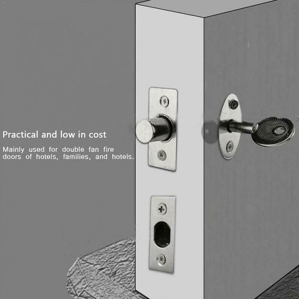 1 Set Door Rack Bolts Dead Bolt Lock Star Security Spare Hardware Strong For Home Door Bolt Iron Tool S8Z2