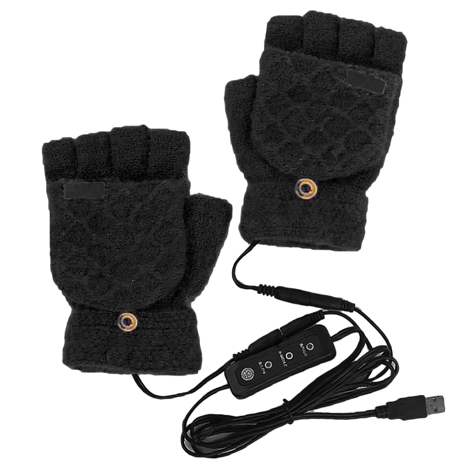 Breathable USB Heated Gloves Winter Heated Gloves Men and Women Warm Knitting Gloves For Home Office Use