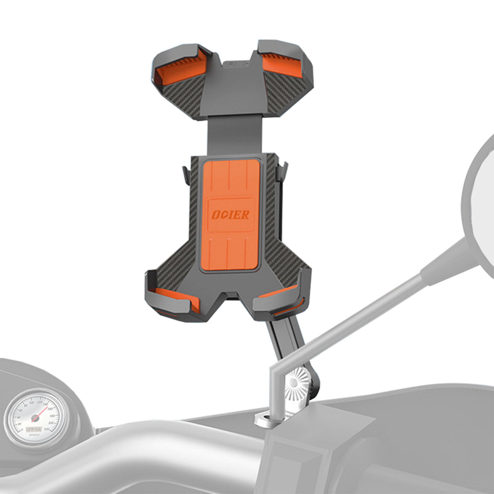 Soporte de teléfono móvil para bicicleta, soporte de teléfono para motocicleta, antivibración, ajustable, navegación: Blanco