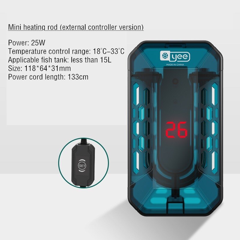 Aquarium Heater Submersible Fish Tank Temperature Heater Rod Digital Turtle Heater with External Temperature Controller: 1