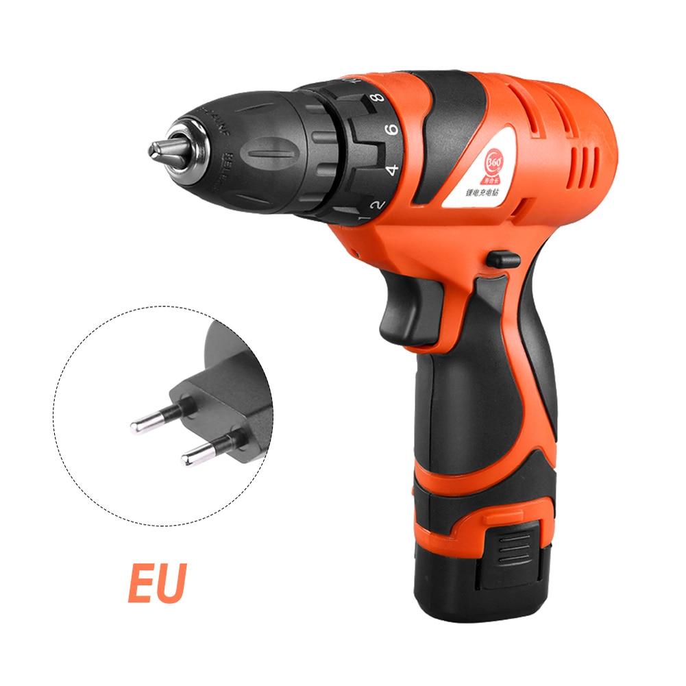12V Cordless Lithium Electric Drill Household Multi-function Charging Screwdriver Drill Built-in lithium battery