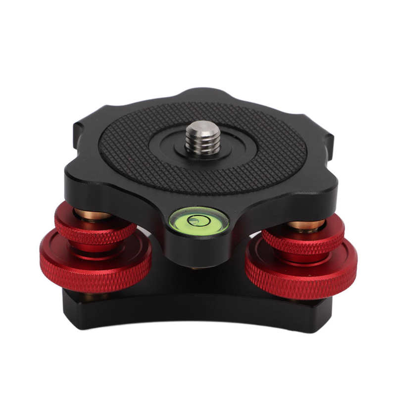 LP-64 Camera Tripod Ball Head Leveling Base Aluminum Triple Wheel Leveler Bubble Level 3/8in Screw Universal for SLR Ball Head