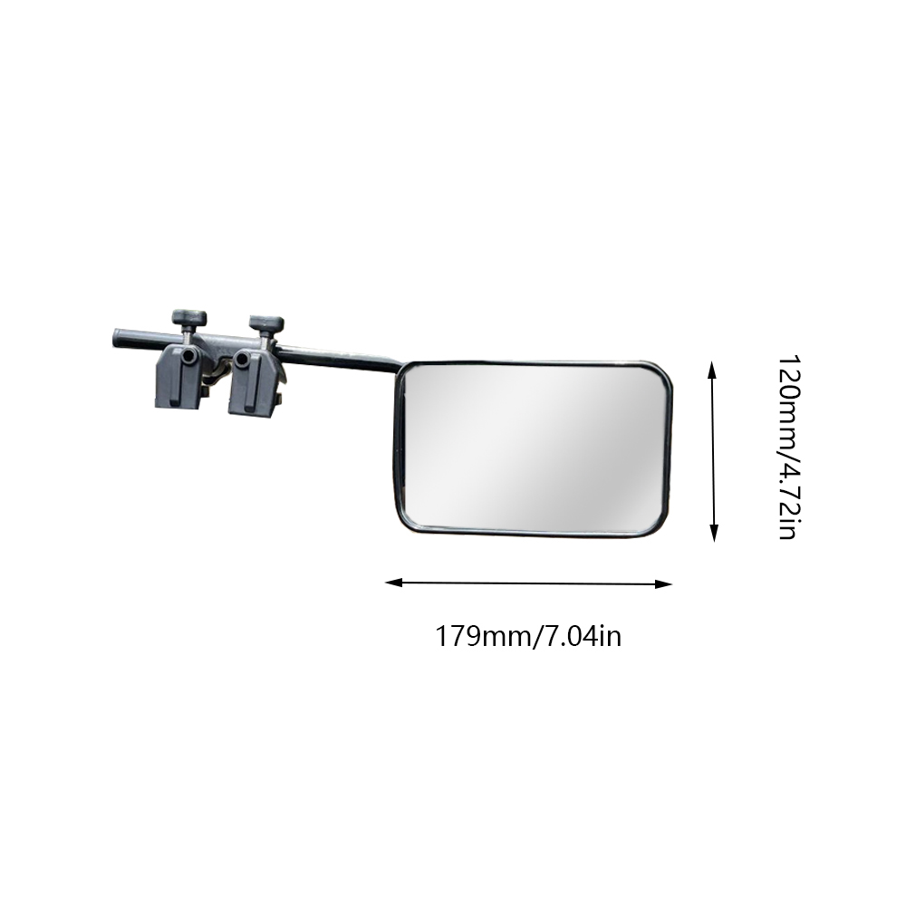 2Pcs Universal Towing Mirrors Tow Mirror Adjustable Clip-on Rectangle Shape Side Mirror For Caravan Trailer Car Rear View Mirror