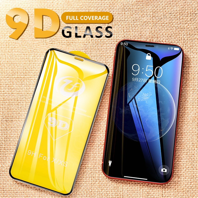9D Volledige Cover Gehard Glas Voor iPhone 6S 6 7 8 Plus X XS Max XR Screen Protector Hoge helder Gehard Beschermende Glas