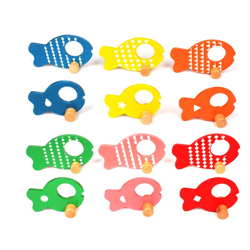 Candywood Kinderen Vissen ouder-kind Houten Spelen Vissen Game Cartoon Patroon Vis Model Educatief Speelgoed voor baby kids
