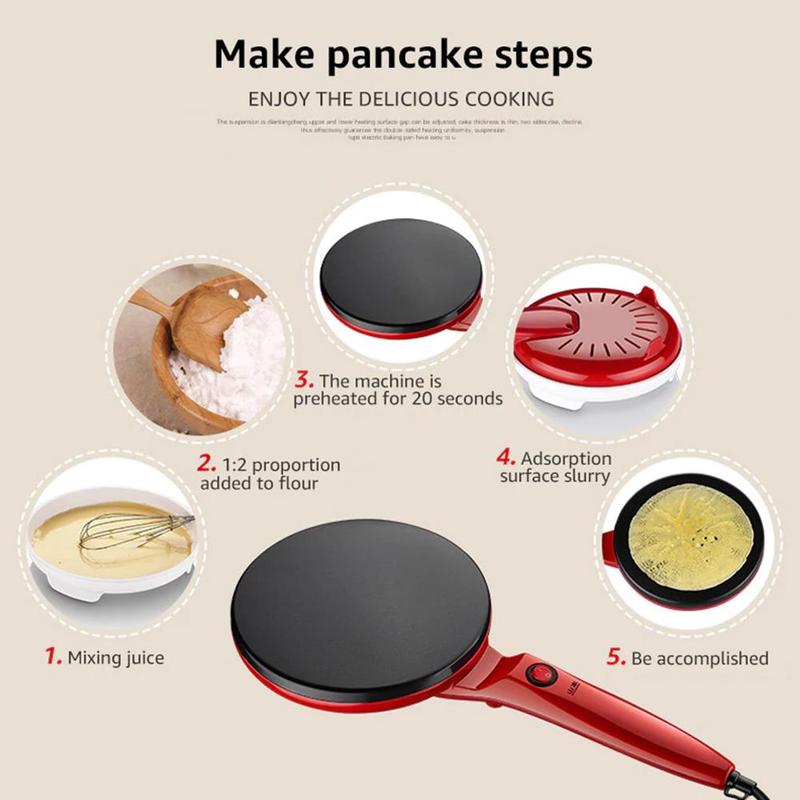 Mini household pancake machine Non-stick Electric Crepe Pan Maker Cooking Tools Kitchen Maker Pancake Maker Pizza Household F6U3