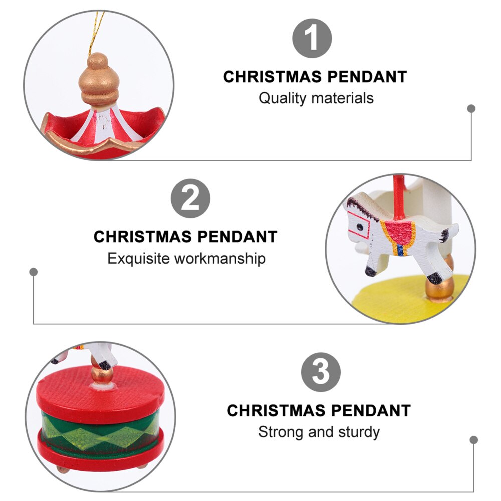 1 Set 6 Pcs Christmas Souvenirs Mini Merry-go-round Home Decorations Ornaments