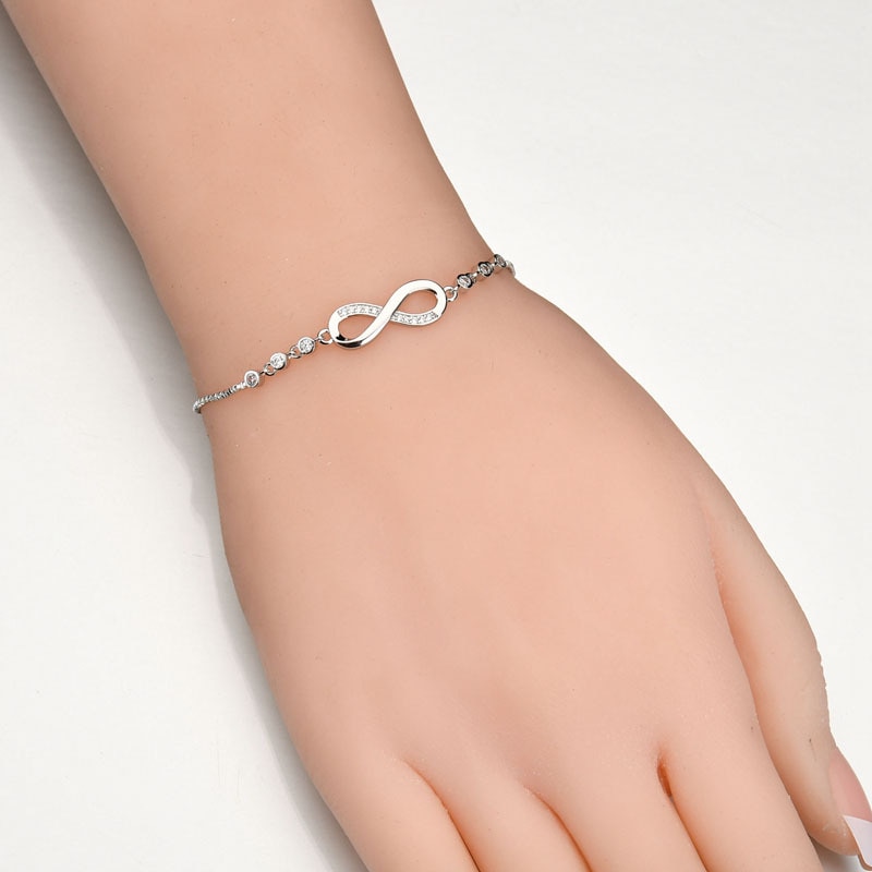 Geometric 8 Eight Bracelet For Women Female Twist Chain Crystal Zircon Bracelets Jewelry Romantic Women Valentine