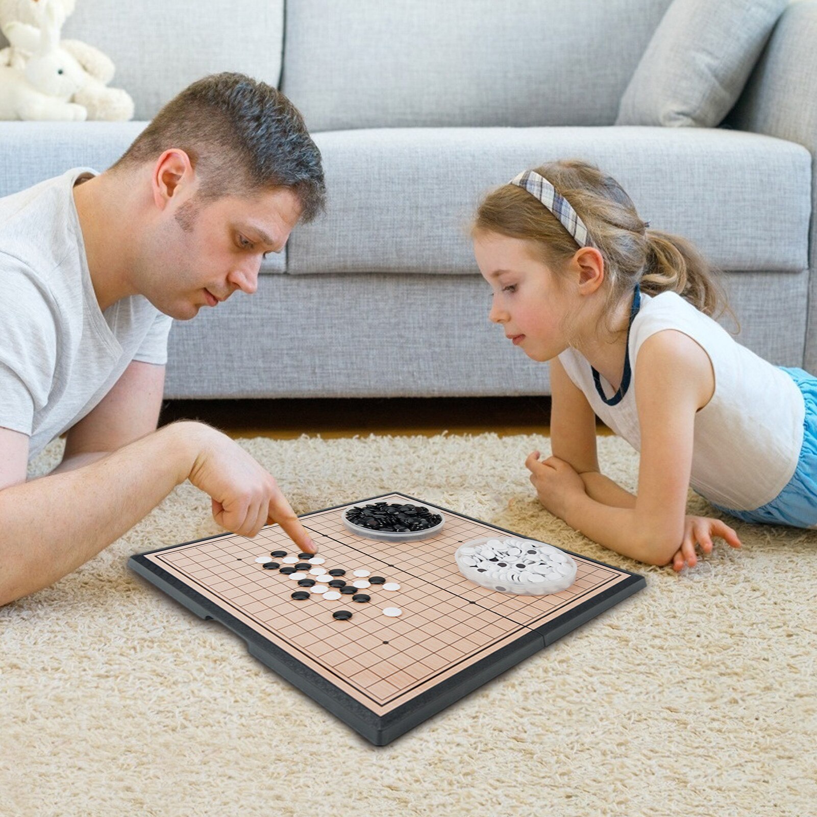 Plateau Jeu De Go En Cuir Pliable 2 Pièces - Échiquier Portable Éducatif Enfant Garçon Fille