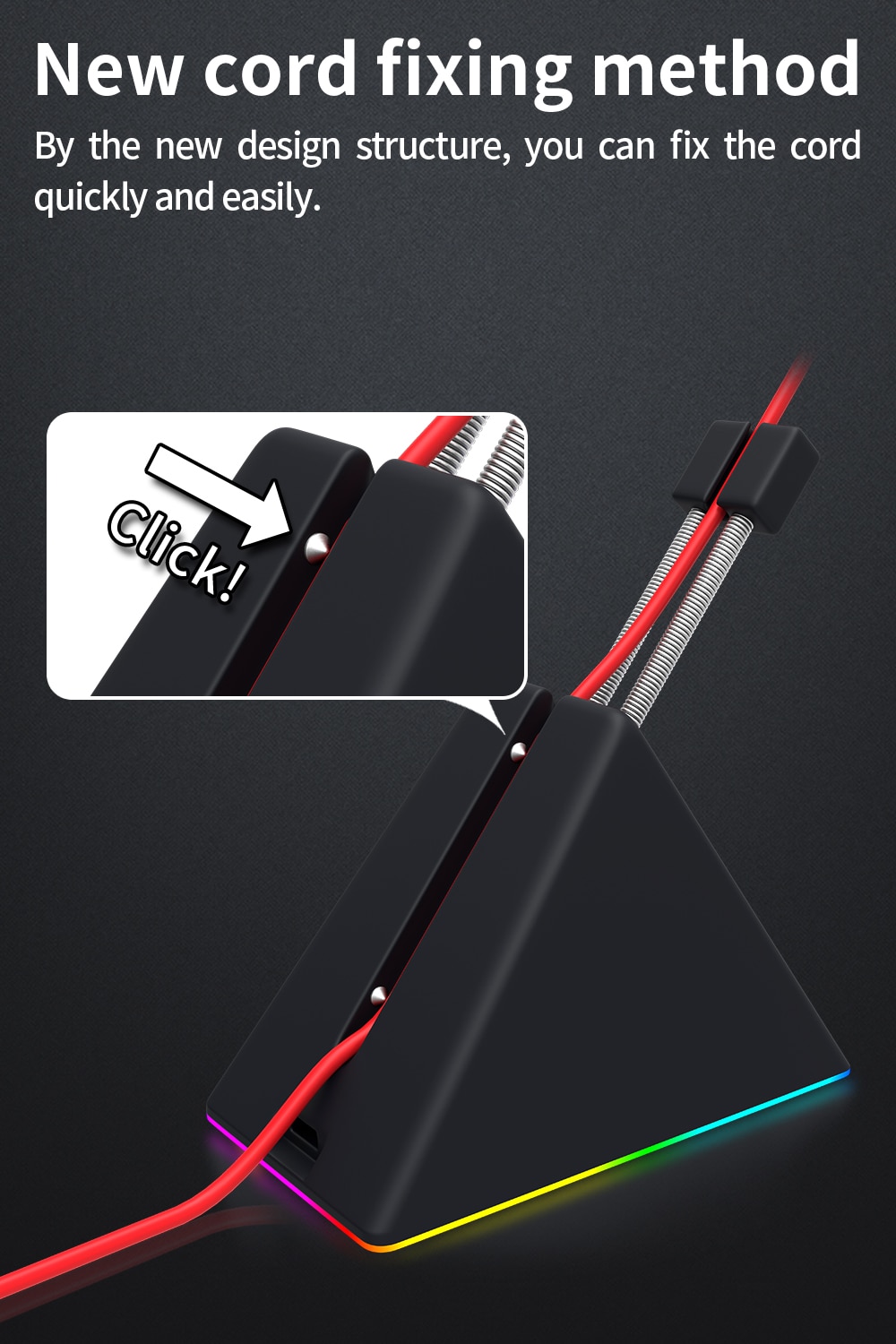 Hotline Games Gaming Mouse cord clip RGB 4.0 Mouse bungee Device Mouse Cord Management System for ZOWIE / Esports FPS Game