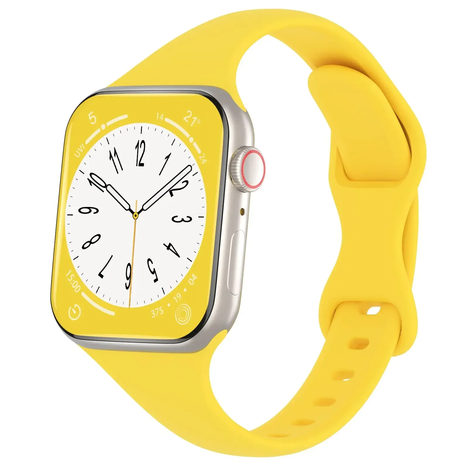 Dünnes Silikonarmband für Apfel Uhr 40 44 mm 45 mm 41 mm 38 mm 42 mm einfarbiges Armbinde für IWatch Serie 3 4 5 6 SE 7 8 9 10