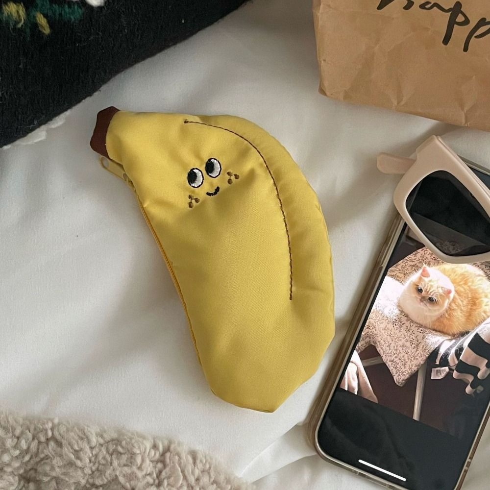 Coin Pouch Canvas Coin Purse Mini Storage Bag Korean Style Banana Wallet Small Wallet Coin Bag Earphone Storage Bag